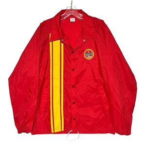 Vintage BAROID Oil Drilling RIG Industrial Red Windbreaker Jacket In MINT Size L